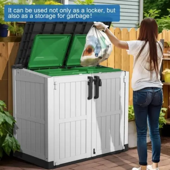 Chic Crate-Resin Tool Shed, 36 Cu Ft Waterproof Outdoor Horizontal Storage, Weather-resistant Utility Shed With Air Vent image {6}