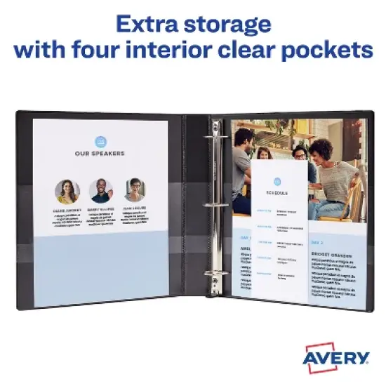 Avery Heavy-Duty View Binders, Orchid, 1" Slant Rings, Holds 250 Sheets (79272) image {6}