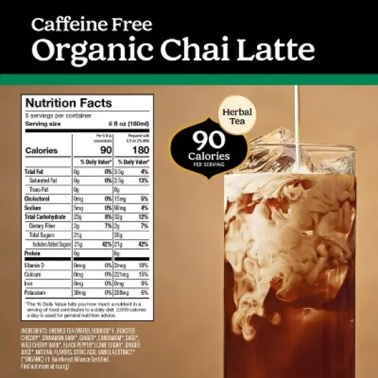 Yogi Barista Organic Latte Variety Pack - 32 Fluid Oz (5 Pack) - Caffeinated & Caffeine Free - Includes Classic, Light, Caffeine Free, Golden & Matcha image {3}