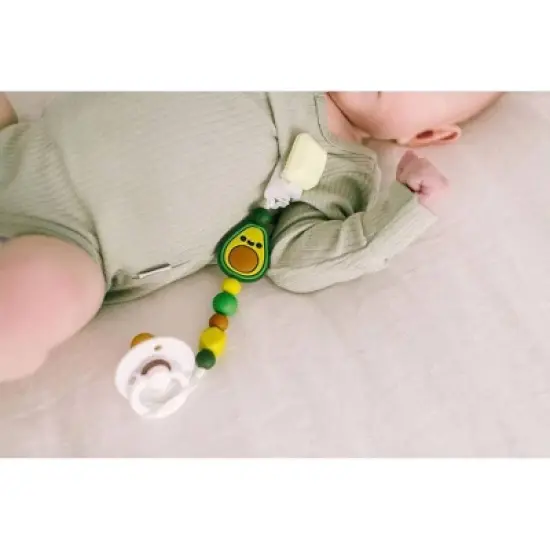 Loulou Lollipop Darling Pacifier Clip - Avocado image {1}