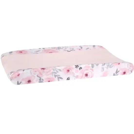Bedtime Originals Blossom Watercolor Floral Changing Pad Cover - Pink/Gray image {2}