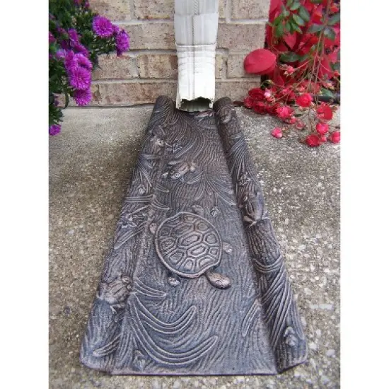 Oakland Living Cast Aluminum Turtle Downspout Gutter Splash Block image {1}