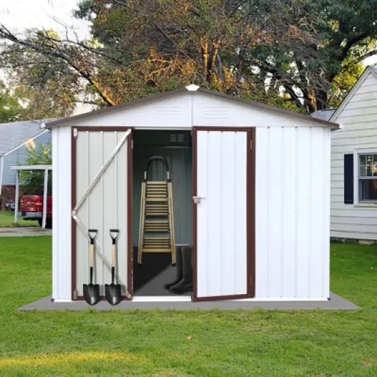 Hrinhom 102.4"W Metal garden sheds,outdoor storage sheds image {3}