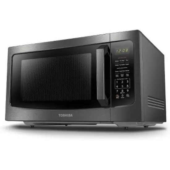 Toshiba 1.6 Cu. Ft. 1200-Watt Countertop Microwave Oven (Black Stainless Steel) image {1}