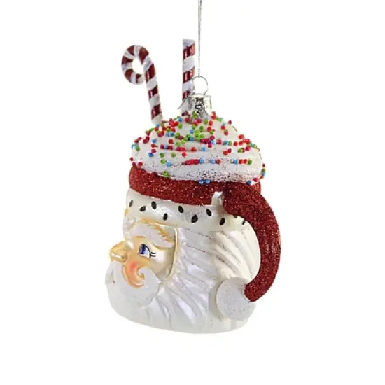 Noble Gems 5.0 Inch Santa Cocoa Mug Tree Ornament , Christmas Ornament Peppermint (1PC) image {2}