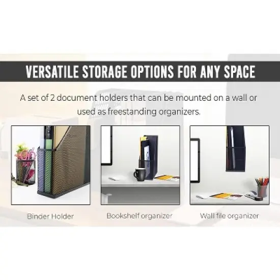 Ybm Home Mesh Steel Wall mount and/or Freestanding Document Sorter - Pack of 2 image {3}