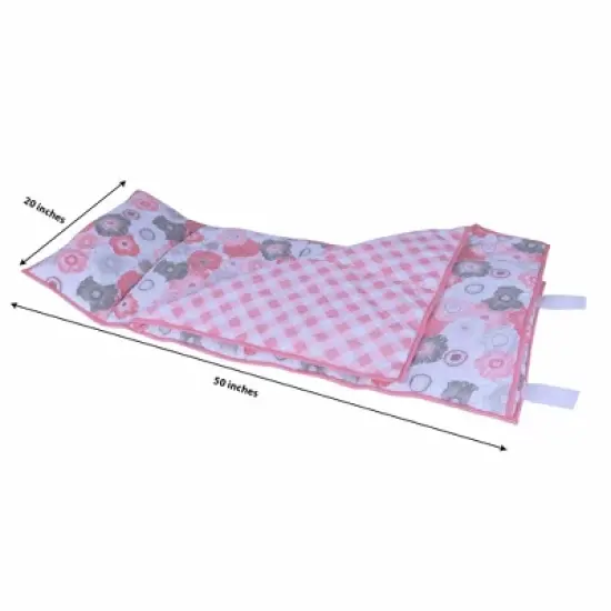 Bacati - Watercolors Floral Coral Gray Toddler Nap Mat image {2}