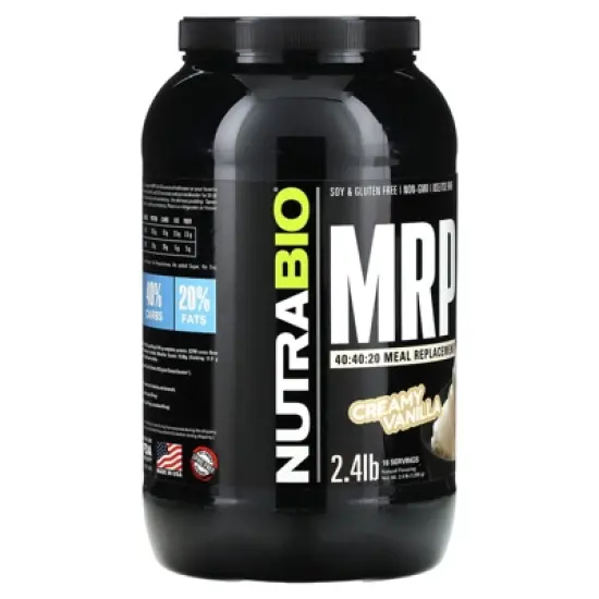 NutraBio MRP 40:40:20 Meal Replacement, Creamy Vanilla, 2.4 lb (1,096 g) image {3}