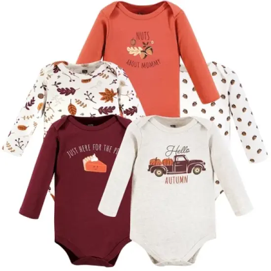 Hudson Baby Unisex Baby Cotton Long-Sleeve Bodysuits, Hello Fall image {7}