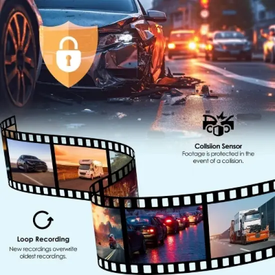 Rexing DT2 Dual Channel 1080p Front and Rear  Dash Cam image {3}