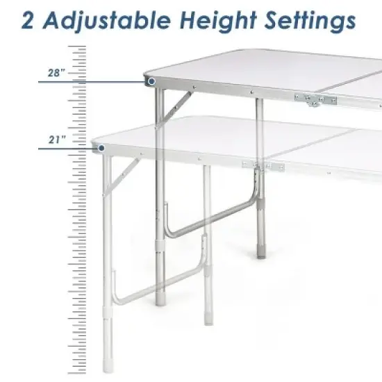 Racxily Height Adjustable Folding Camping Table, image {6}