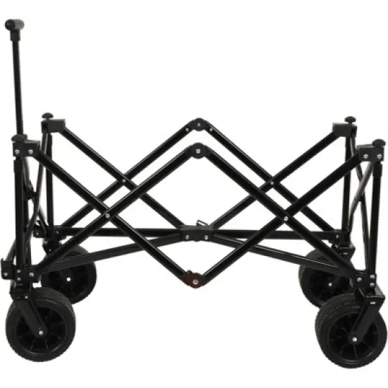 RISOKEYS Heavy-Duty 300lbs Capacity Folding Wagon Cart with Removable Waterproof Cover,for Beach Camping, All-Terrain Collapsible Cart,Brown image {7}