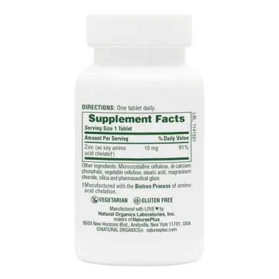 Zinc 10mg by Nature's Plus  -  90 Tablet image {1}