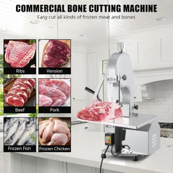 Commercial Electric Meat Saw 1500W Countertop Bone Cutter Adjustable Thickness image {5}