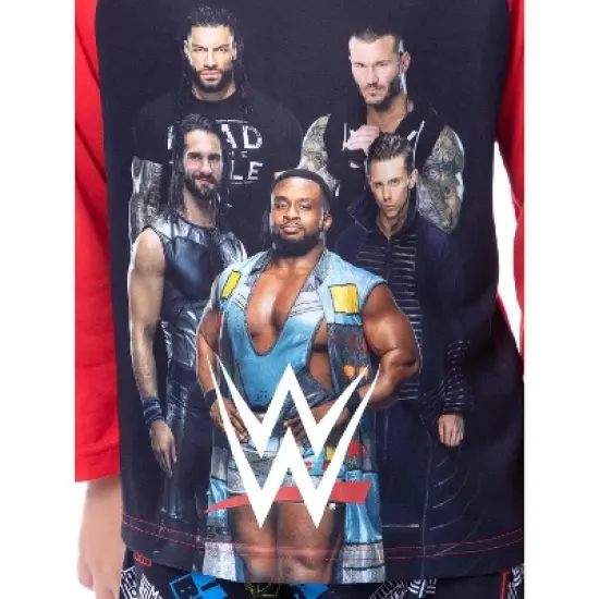 WWE Boys' Wrestling Randy Orton Roman Reigns Raglan Sleep Pajama Set Black image {3}