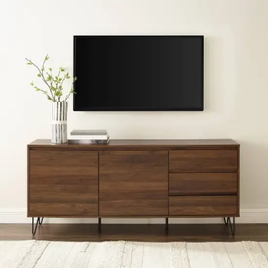 Teagan Record Storage Sideboard Brown Oak - Crosley image {3}