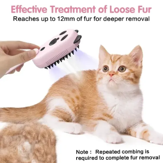 BABYYER Cat Steam Brush for Shedding, 4 in 1 Water Cat Brushes for Indoor Cats Hair Brush with Spray, Steam Brush for Cat & Dog image {2}