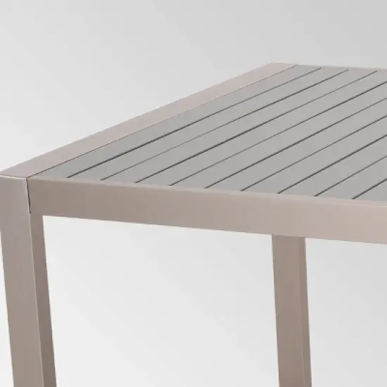 Navan Rectangle Aluminum 70" Dining Table  Silver - Christopher Knight Home image {2}