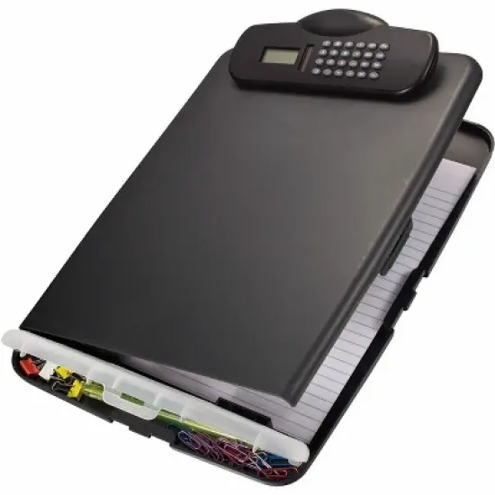 Officemate - Slim Clipboard - Storage Box with Calculator - 10 in. x 14 1/2 in. - 1 Each image {1}