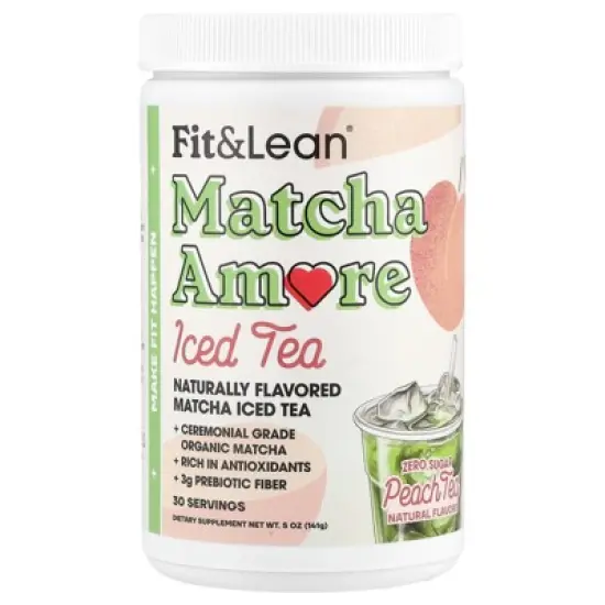 Fit & Lean Matcha Amore Iced Tea, Peach Tea, 5 oz (141 g) image {2}