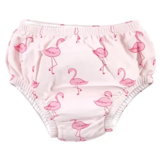 Hudson Baby Infant Girl Swim Diapers, Flamingo Tropical image {3}