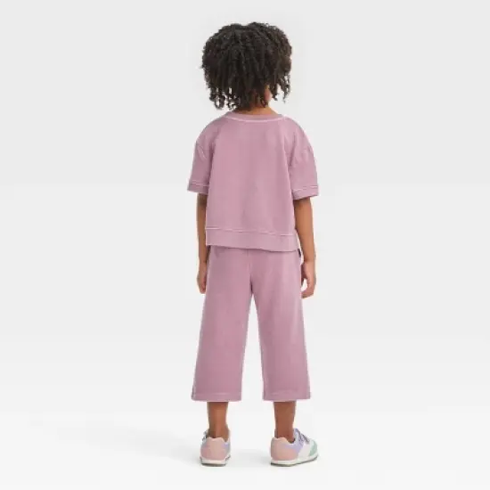 Toddler Girls' Cropped Pants Set - Cat & Jack&trade; Purple image {1}
