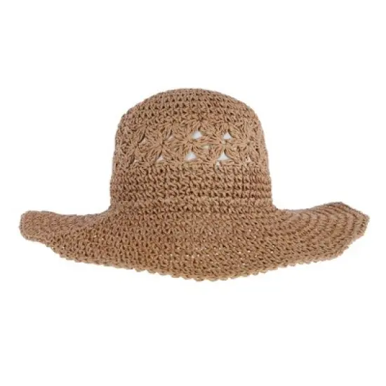 David & Young Women's Hand Crochet Straw Sun Hat image {2}