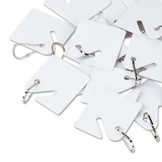 Securit Replacement Slotted Key Cabinet Tags 1 5/8 x 1 1/2 White 20/Pack 04983 image {2}