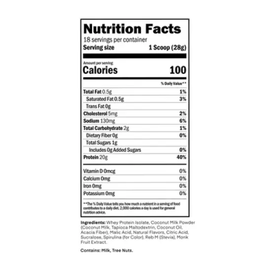 Oath Nutrition 18 Servings Clear Protein Powder - Icy Blue Raspberry: Gluten-Free Whey Isolate image {2}