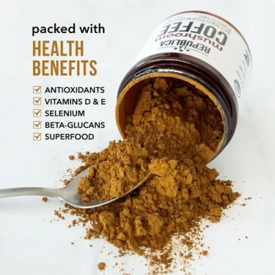 La Republica Bestselling Instant Mushroom Coffee with 7 Superfood Mushrooms, Certified Organic & Fair Trade Arabica Coffee - 35 Servings image {6}