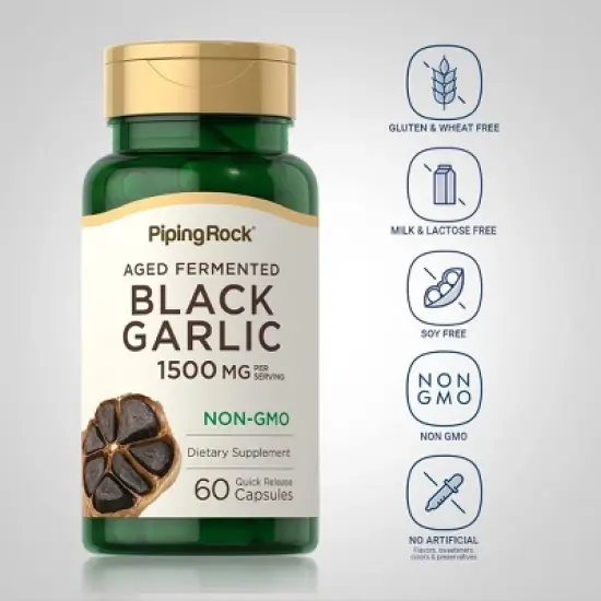 Piping Rock Black Garlic 1500mg | 60 Capsules image {2}