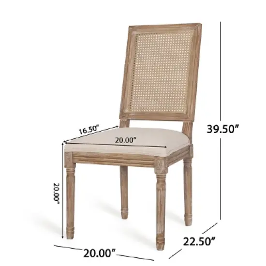 Christopher Knight Home  Brownell French Country Wood and Cane Upholstered Dining Chairs (Set of 6) image {2}