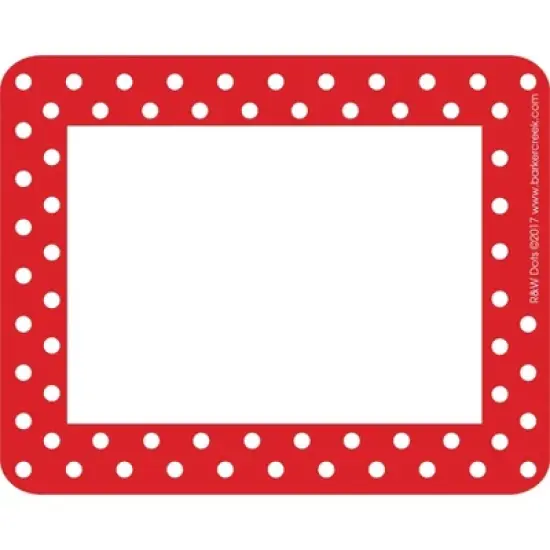2pk 45ea Red & White Dots Self-Adhesive Name Tag Labels - Barker Creek: School Name Tags, Teaching Aid, 90 Pieces image {2}