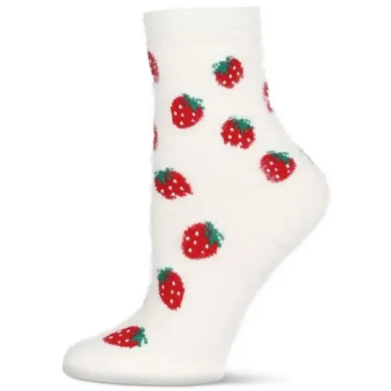 Memoi Women's Strawberries Cozy Crew Socks image {5}