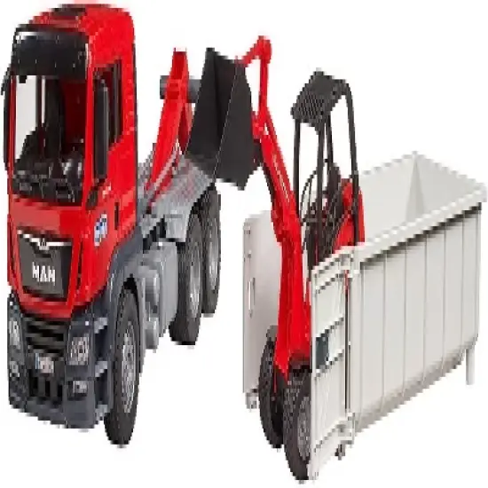 Bruder MAN TGS Truck with Roll-off Container and Schaeffer Loader image {4}