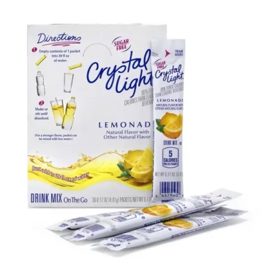 Crystal Light On-The-Go Sugar-Free Lemonade Drink Mix - 30pk image {3}