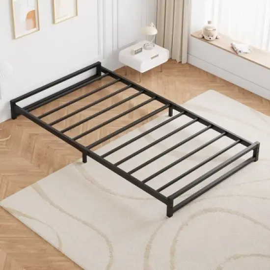 Whizmax 6 Inch Twin Size Bed Frame Heavy Duty Metal Platform Bed Frame, Steel Slats Support and Mattress Foundation, No Box Spring Needed, Black image {7}