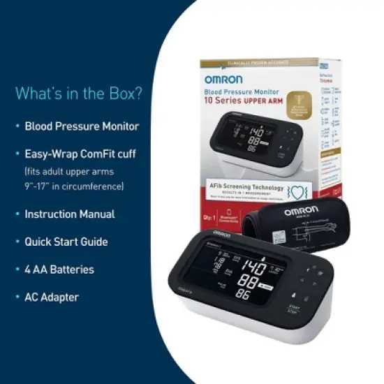 Omron 10 Series Upper Arm Blood Pressure Monitor with Afib Screening Technology image {5}