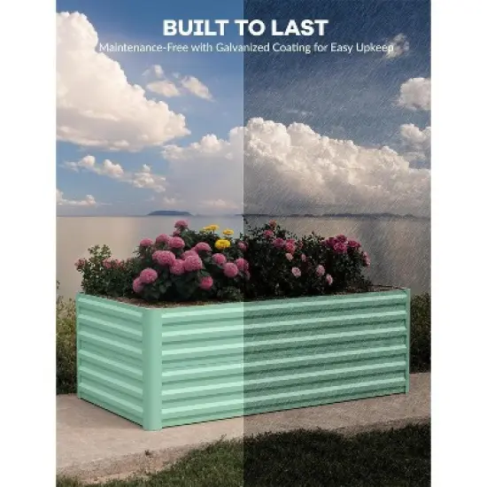 Rectangular Raised Garden Bed (2-Pack) &uml;C Double Your Gardening Potential with Ergonomic Steel Planters image {2}
