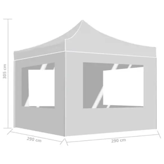vidaXL Professional Folding Party Tent with Walls Aluminum 9.8'x9.8' White image {8}