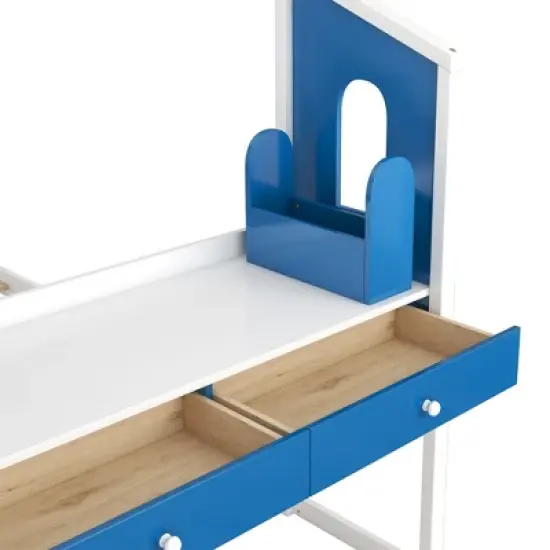 Full Size Platform Bed with Built-in Desk, Two Drawers and Individual Pen Storage - ModernLuxe image {9}