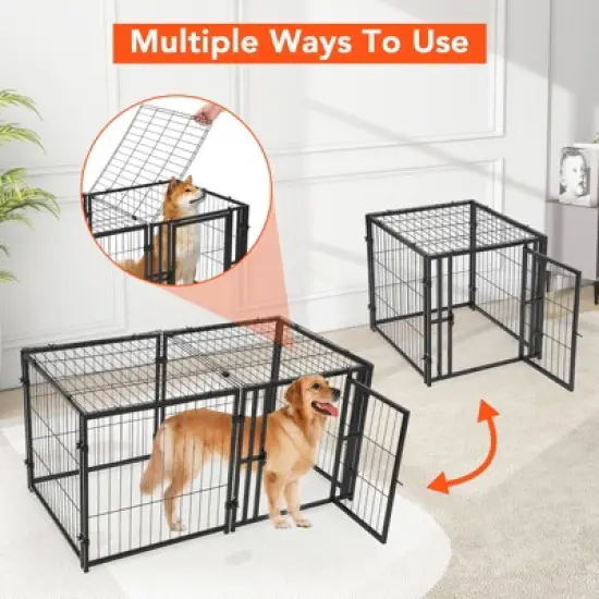 Large Dog Crate,48" L x 24" H,Metal Dog Crate, Dog Kennel, Large Dog Kennel for Small Medium Large Dogs, Puppy Dog Playpen, Pet Cage, Pet Playpen image {6}