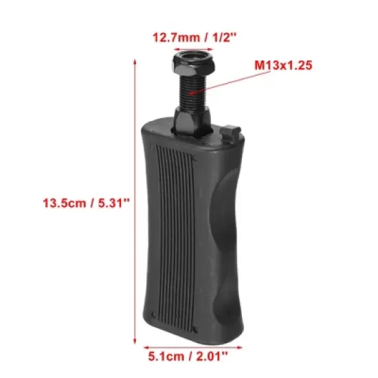 Unique Bargains Exercise Bike Pedals with Straps 1/2 Inch Spindle Cycling Parts 12.7mm Spindle Black 1 Pair image {2}