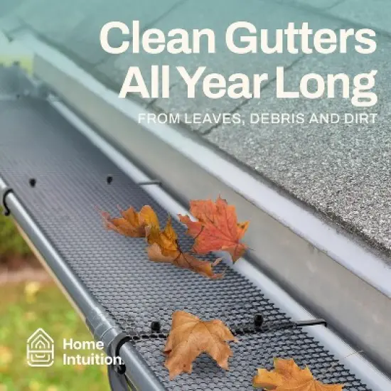 Home Intuition Leader and Gutter Guard from Leaves, Twigs, Branches Plastic Mesh Guards Leaf Protector image {5}