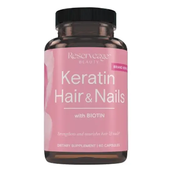Reserveage Beauty Keratin Hair Booster with Biotin, Supports Healthy Thickness and Shine with Biotin, 60 Capsules (30 Servings) image {6}