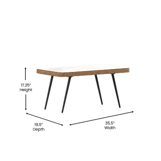 Merrick Lane Four Piece Indoor/Outdoor Boho Open Weave Natural Rattan Rope Patio Set with Two Chairs, Loveseat and Table with Cushions image {7}