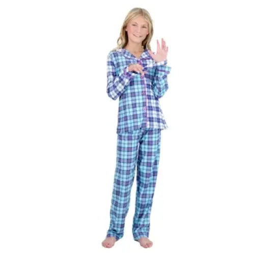 Sleep On It Girls 2-Piece Bmj Coat Pajama Set - Plaid Block image {3}