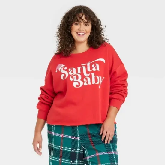Women's Santa Baby Graphic Sweatshirt - Red image {5}