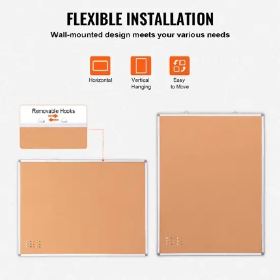 VEVOR 48"x36" Large Cork Board &ndash; Wall-Mounted Bulletin Board with Pin Board &ndash; Perfect for School, Home, Office, Silver image {4}