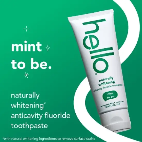 hello Naturally Whitening Fluoride, SLS-Free and Vegan Toothpaste - 4.7oz image {2}